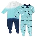 HonestBaby Baby 2-Pack Organic Cotton Footed Pajama Sleep &amp; Play