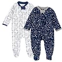 HonestBaby Baby 2-Pack Organic Cotton Footed Pajama Sleep &amp; Play