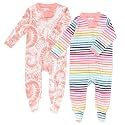 HonestBaby Baby 2-Pack Organic Cotton Footed Pajama Sleep &amp; Play