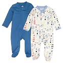 HonestBaby Baby 2-Pack Organic Cotton Footed Pajama Sleep &amp; Play