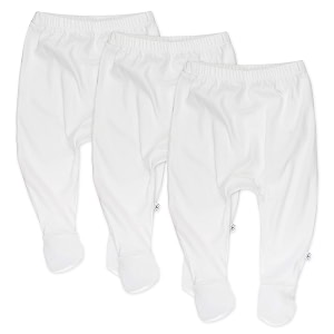 honestbaby baby 3-pack footed pants roomy fit pull on bottoms 100 organic cotton for infant baby boys girls unisex