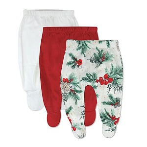 honestbaby baby 3-pack footed pants roomy fit pull on bottoms 100 organic cotton for infant baby boys girls unisex
