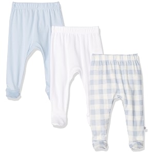 honestbaby baby 3-pack footed pants roomy fit pull on bottoms 100 organic cotton for infant baby boys girls unisex