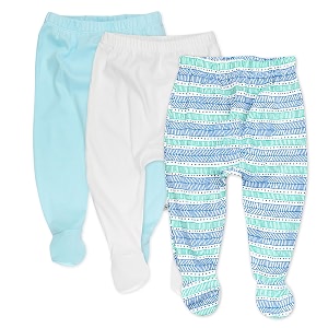 honestbaby baby 3-pack footed pants roomy fit pull on bottoms 100 organic cotton for infant baby boys girls unisex