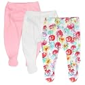 HonestBaby Baby 3-Pack Footed Pants Roomy Fit Pull on Bottoms 100% Organic Cotton for Infant Baby Boys, Girls, Unisex