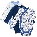 HonestBaby Baby 3-Pack Organic Cotton Long Sleeve Side-snap Kimono Bodysuits