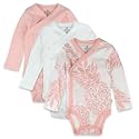 HonestBaby Baby 3-Pack Organic Cotton Long Sleeve Side-snap Kimono Bodysuits