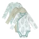 HonestBaby Baby 3-Pack Organic Cotton Long Sleeve Side-snap Kimono Bodysuits