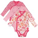 HonestBaby Baby 3-Pack Organic Cotton Long Sleeve Side-snap Kimono Bodysuits
