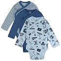 HonestBaby Baby 3-Pack Organic Cotton Long Sleeve Side-snap Kimono Bodysuits