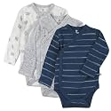 HonestBaby Baby 3-Pack Organic Cotton Long Sleeve Side-snap Kimono Bodysuits