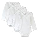 HonestBaby Baby 3-Pack Organic Cotton Long Sleeve Side-snap Kimono Bodysuits