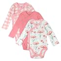 HonestBaby Baby 3-Pack Organic Cotton Long Sleeve Side-snap Kimono Bodysuits