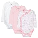 HonestBaby Baby 3-Pack Organic Cotton Long Sleeve Side-snap Kimono Bodysuits