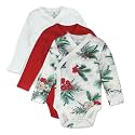 HonestBaby Baby 3-Pack Organic Cotton Long Sleeve Side-snap Kimono Bodysuits