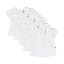 HonestBaby Baby-Girls 5-Pack Puff Sleeve T-Shirts 100% Organic Cotton Baby, Toddler, Little Kid, Girl