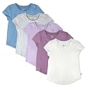 HonestBaby Baby-Girls 5-Pack Puff Sleeve T-Shirts 100% Organic Cotton Baby, Toddler, Little Kid, Girl