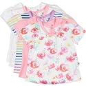 HonestBaby Baby-Girls 5-Pack Puff Sleeve T-Shirts 100% Organic Cotton Baby, Toddler, Little Kid, Girl