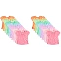 HonestBaby Baby-Girls 5-Pack Puff Sleeve T-Shirts 100% Organic Cotton Baby, Toddler, Little Kid, Girl