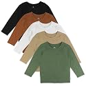 HonestBaby Unisex-Baby Organic Cotton Long Sleeve Tshirts Multipack