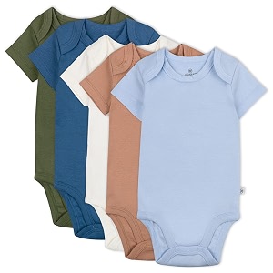 honestbaby unisex-baby organic cotton short sleeve bodysuits multipack