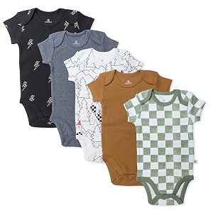 honestbaby unisex-baby organic cotton short sleeve bodysuits multipack