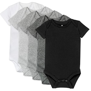 honestbaby unisex-baby organic cotton short sleeve bodysuits multipack