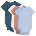 HonestBaby unisex-baby Organic Cotton Short Sleeve Bodysuits Multipack
