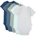 HonestBaby unisex-baby Organic Cotton Short Sleeve Bodysuits Multipack