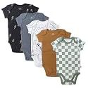 HonestBaby unisex-baby Organic Cotton Short Sleeve Bodysuits Multipack