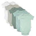 HonestBaby unisex-baby Organic Cotton Short Sleeve Bodysuits Multipack