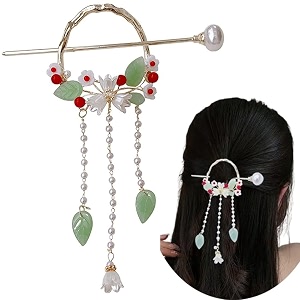 honey accessories 1pcs chinese style metal hair sticks with tassels sweet bell orchid pendant metal hair fork hair accessories for women and girls style d