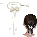 HONEY ACCESSORIES 1Pcs Chinese Style Metal Hair Sticks With Tassels Sweet Bell Orchid Pendant Metal Hair Fork Hair Accessories For Women And Girls (style B)