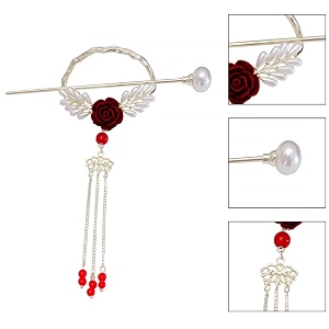 honey accessories 1pcs chinese style metal hair sticks with tassels sweet bell orchid pendant metal hair fork hair accessories for women and girls style f