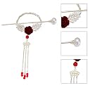 HONEY ACCESSORIES 1Pcs Chinese Style Metal Hair Sticks With Tassels Sweet Bell Orchid Pendant Metal Hair Fork Hair Accessories For Women And Girls (style F)