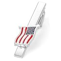 HONEY BEAR American Flag Patriotic Tie Clip Bar for Men Business Gift