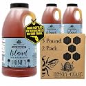 HONEY FEAST Island Honey 3 Pounds (Pack of 2), Raw &amp; Unfiltered – Small-Batch Beekeeper’s Delight