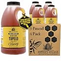 HONEY FEAST Raw Black Gum Tupelo Honey 3 Pounds (Pack of 4), Unfiltered & Pure Superfood – From Organic American Floral Sources