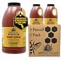 HONEY FEAST Raw Orange Blossom Honey 3 Pounds (Pack of 2), Unfiltered &amp; Pure – Fresh Florida Superfood from American Organic Floral Sources