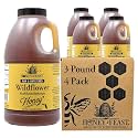 HONEY FEAST Raw Wildflower Honey 3 Pounds (Pack of 4) – American Organic Floral Sources
