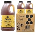 HONEY FEAST Raw Wildflower Honey 3 Pounds (Pack of 2) – From American Organic Floral Sources
