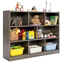 HONEY JOY Kids Toy Storage Organizer, 8-Section Storage Daycare Shelf for Preschool, Children 3-Tier Open Wooden Display Book Shelf Organizer for Classroom, Playroom &amp; Nursery, Kindergarten(Dark Gray)
