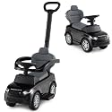 HONEY JOY Ride On Push Car for Toddlers, Licensed Land Rover Ride On Sliding Car w/Handle & Handrails, Music & Lights, Under Seat Storage, No Batteries, Kids Ride On Toys for Boys and Girls (Black)