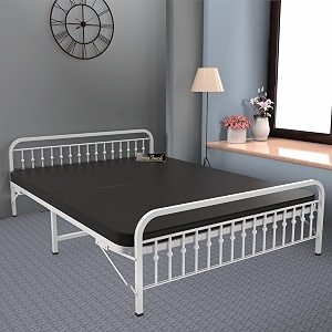 honey touch nova signature folding king size bed with mattress  no assembly required  foldable bed for sleepingguestsrented apartmentsbedroom6x625ft ivory