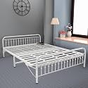 Honey Touch Nova Folding King Size Bed Without Mattress | No Assembly Required | Foldable Bed for Sleeping/Guests/Rented Apartments/Bedroom(6x6.25ft, Ivory)