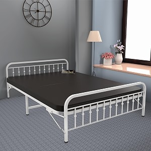 honey touch nova signature folding queen size bed with mattress  no assembly required  foldable bed for sleepingguestsrented apartmentsbedroom5x625ft ivory