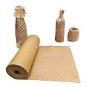 Honeycomb Packing Paper, 15" x 262' Honeycomb Cushioning Wrap Roll for Moving Shipping Packaging Gifts, Recyclable Honeycomb Paper Moving Supplies Bubble Paper Wrapping Protective Roll Khaki