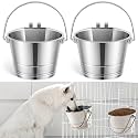 Honeydak 2 Pcs Flat Sided Pail with Dual Hooks, 1 Quart Stainless Steel
