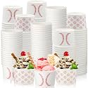 Honeydak 200 Pack Baseball 5 oz Ice Cream Cups Disposable Paper Dessert
