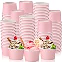 Honeydak 200 Pack Pink Pastel Paper Ice Cream Cups 5 oz Disposable
